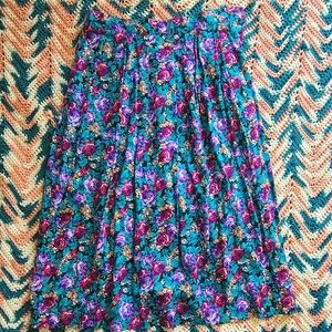 90s Vintage Floral Long Flowing Skirt